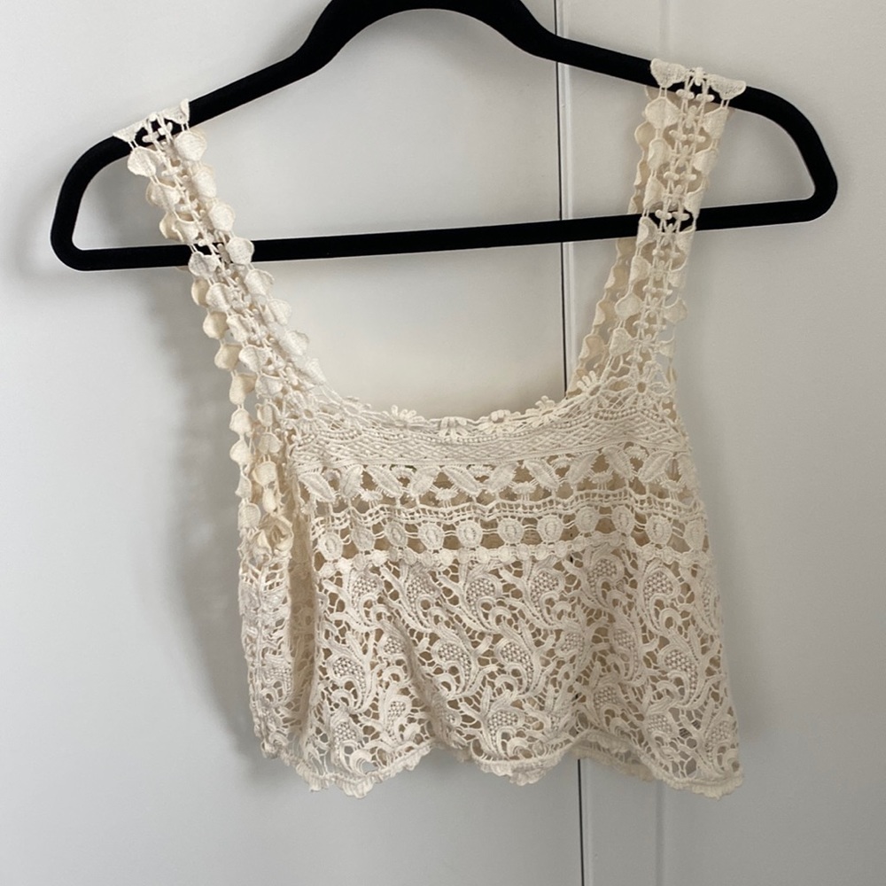 Urban outfitters Lace script top